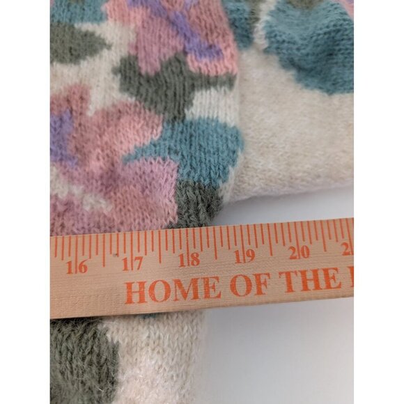 Talbots Floral Cardigan Womens Size Medium Cream Vintage V Neck Button Front - Picture 12 of 13